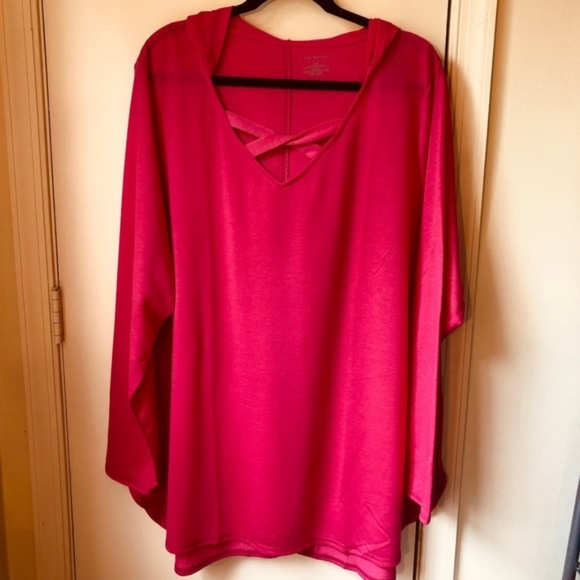 Lane Bryant pink v-neck hoodie 22/24 - Picture 4 of 6
